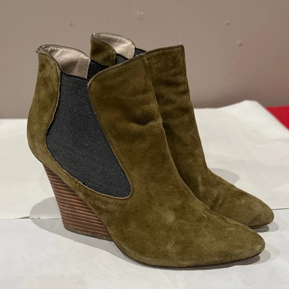 Steven By Steve Madden Khaki Suede Ankle Boots